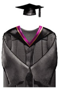製造香港理工大學工商管理學士畢業袍 黑色方形畢業帽 紫色肩帶披肩 學士畢業袍製服公司DA228